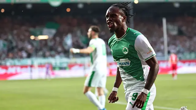 Noel Futkeu zeigt, warum er Torschützenkönig der 2. Bundesliga ist. | Foto: Daniel Karmann/dpa
