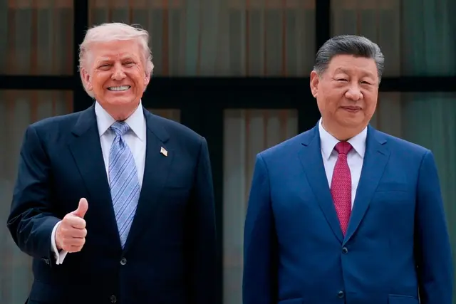 Beim Besuch in Peking lobte Trump Xi. (Archivbild) | Foto: Evan Vucci/Pool Reuters/AP/dpa