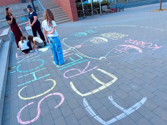Foto: Privat. Kreideaktion an der Mittel-/ und Realschule Langenzenn.