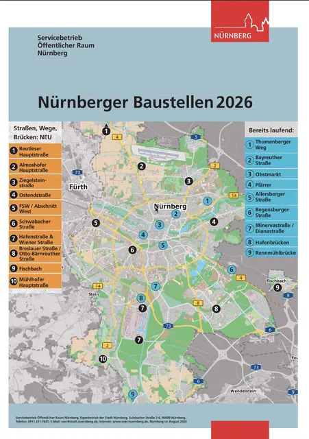 Nürnbergs Sommerbaustellen im Überblick: | Foto: © Stadt Nürnberg