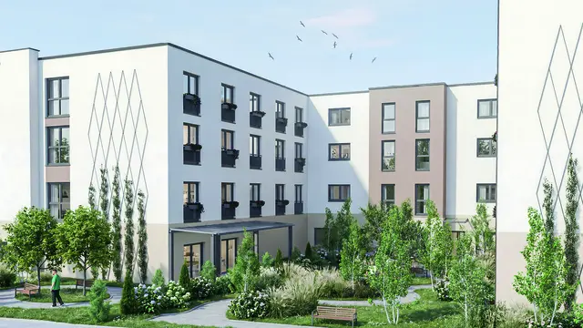 Visualisierung der Pflegeimmobilie in Zirndorf. | Foto: ERL Immobiliengruppe