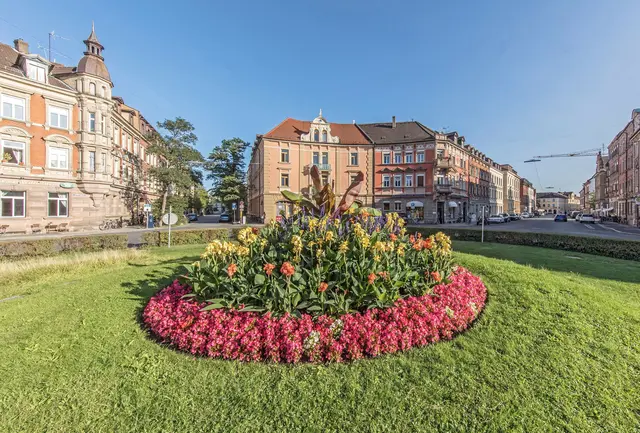 Der Lorlebergplatz in Erlangen. | Foto: © ETM/Arne Seebeck