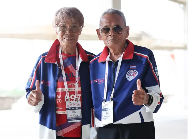 Sawang Janpram wird von seiner 74-jährigen Tochter Siripan trainiert. | Foto: -/YNA/dpa