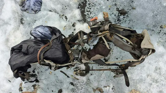Die Ausrüstung wurde auf einem schmelzenden Gletscher in Tirol entdeckt. | Foto: Unbekannt/SPAN/APA/dpa
