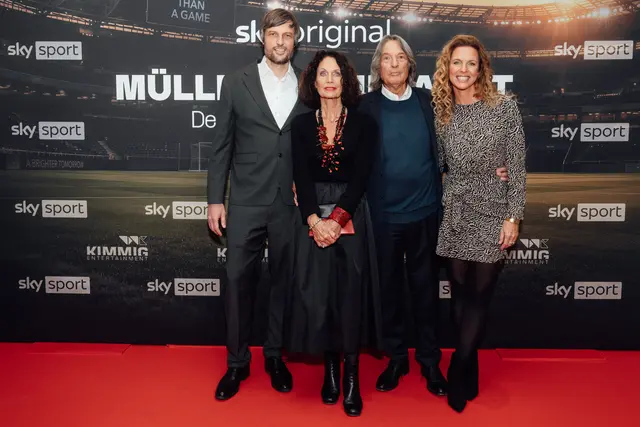 Kilian Müller-Wohlfahrt, Karin Müller-Wohlfahrt, Hans-Wilhelm Müller Wohlfahrt, Maren de Martino (v.l.).  | Foto: Sky Deutschland / Marie Pietruschka