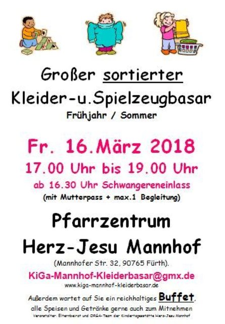 Grosser Sortierter Kleider Und Spielzeugbasar Fruhling Sommer 2018